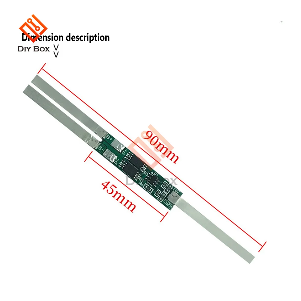 2A 3A 4.5A 6A 7.5A 9A BMS Protection Board For 2S 7.4V 18650 Lithium Battery Protective Plate 1-6MOS With Nickel Strip