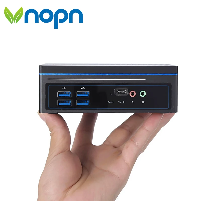 Мини-ПК VNOPN Intel Core i3-8130U Windows 10 pro WiFi5 2 * GbE LAN TYPE-C 2HDMI + 1 * VGA для домашнего офиса, бизнес-игрового компьютера