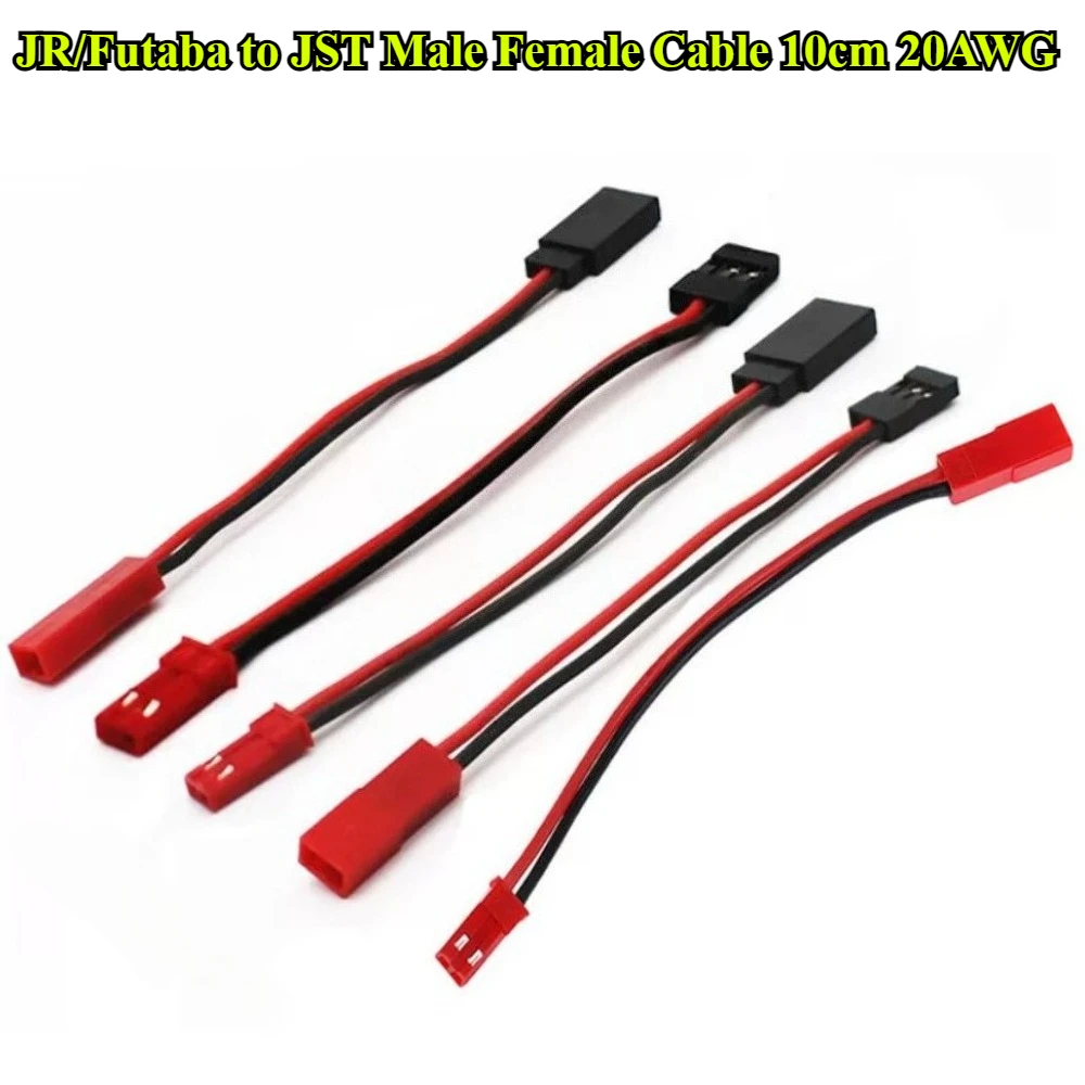 JST to JR/Futaba Male Female Adapter Cable 10/15cm 20AWG Ultra Soft Silicone Wire for RC Model Lipo Battery Connector Cable
