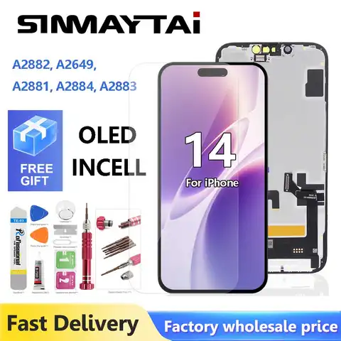 JK OLED / incell LCD Display for iPhone 14 with 3D Touch Screen Digitizer Assembly A2882 A2649 A2881 A2884 A2883 Display