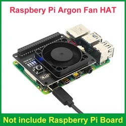 Raspberry Pi Argon Fan HAT With 40mm Cooling Fan PWM Software Controllable Support Poly+ NEO Case for Raspberry Pi 4B 3B 3B+