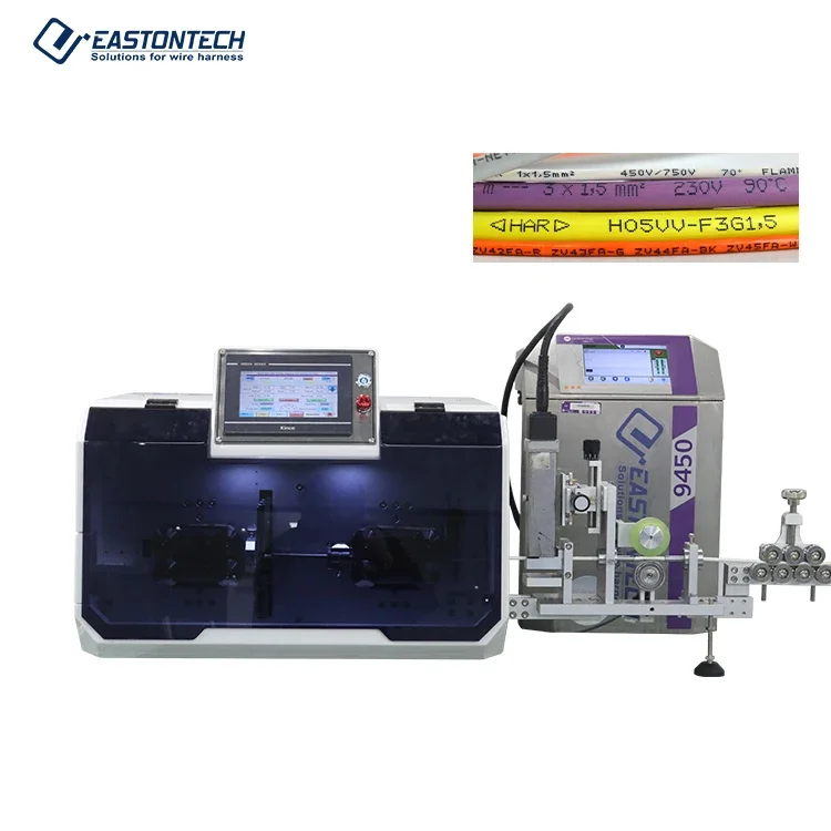 Equipo de fabricación de cables EW-05F+P, máquina conveniente para cortar, pelar y marcar con inyección de tinta para la codificación por pulverización.