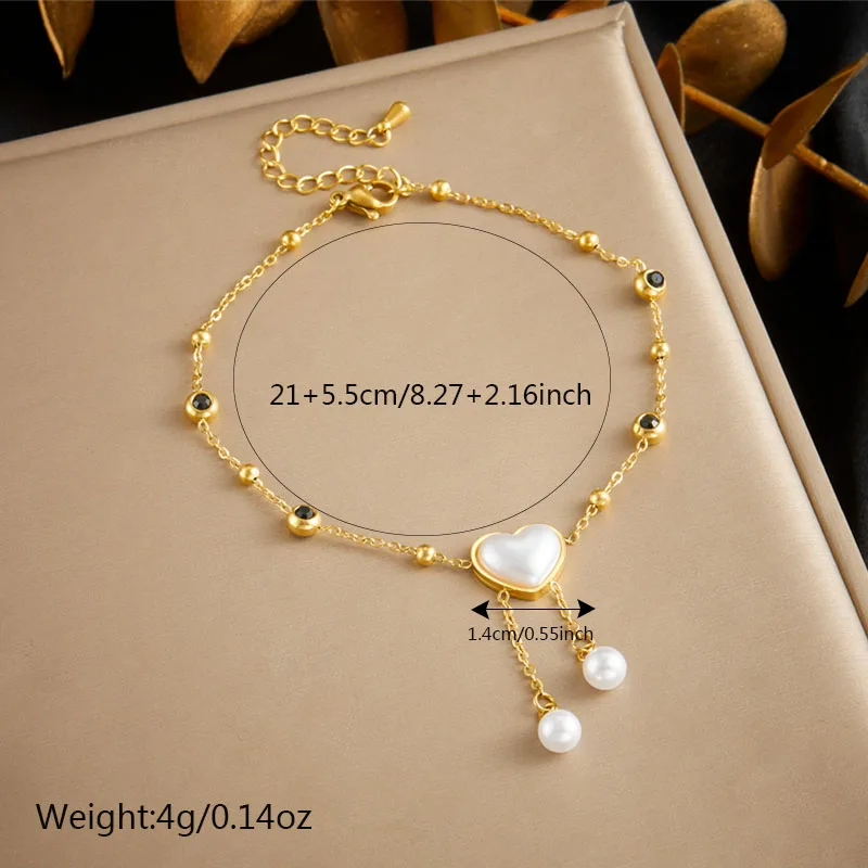 DIEYURO 316L Stainless Steel Circular Time Scale Gold Colour Anklets Fashion Luxury Zircon Footsie Chain Waterproof Jewelry Gift