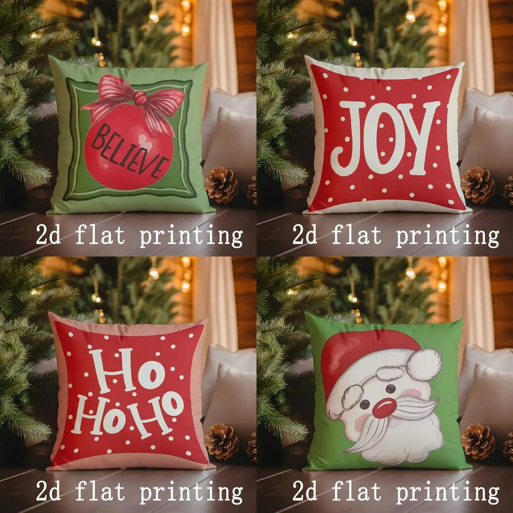 

Home Decor Joy & Believe Christmas Pillows Suitable For Sofa Bedroom Car Pillow Cover Cushion Rectangular Back Cushion