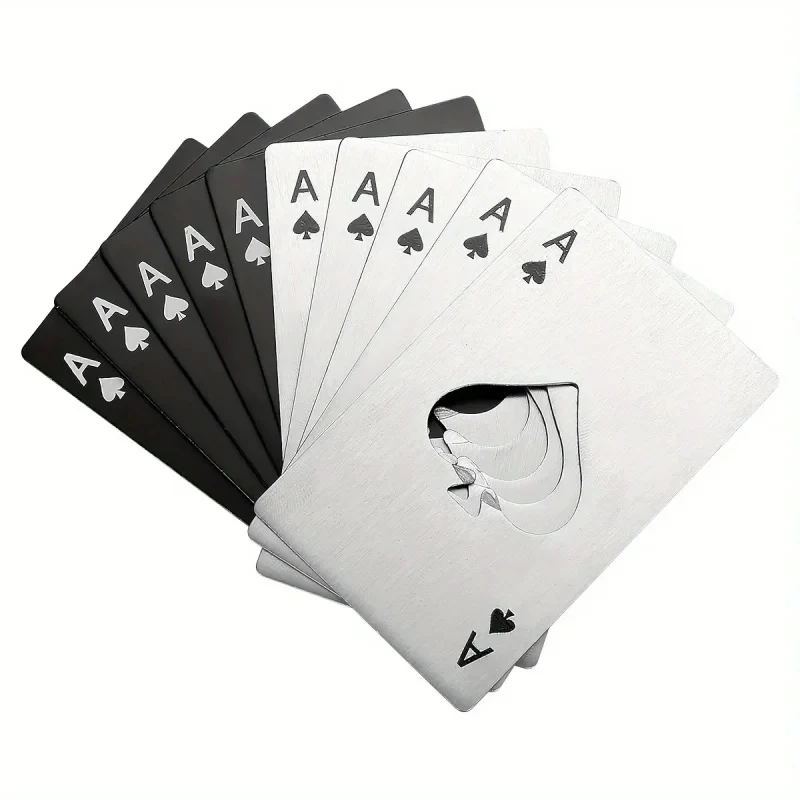 1-4pcs Poker Card Bottle Opener Ace Of Spades Home Personalized Stainless Steel Credit Card Bottle Opener Card Portable Bar Tool