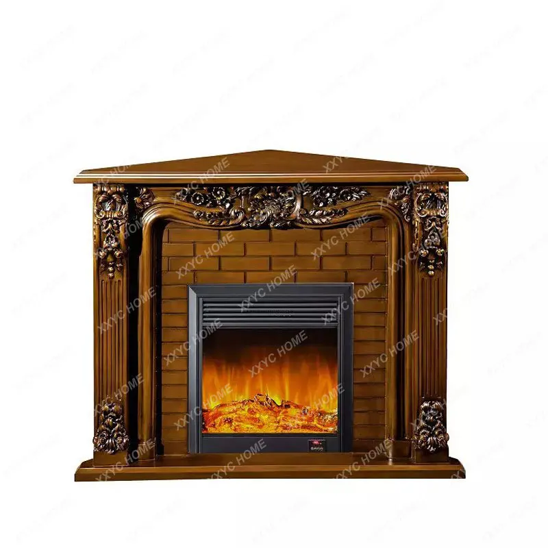 

Corner Triangle European Style Fireplace Rack American Cabinet Fireplace Decoration Heating Simulation Fire Fireplace Core