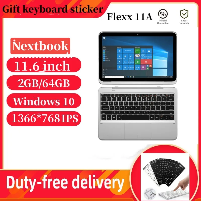 11.6 "ويندوز 10 فليكس 11A Nextbook مع لرسو السفن لوحة المفاتيح x5-8300 وحدة المعالجة المركزية رباعية النواة 2GB 64GB 1366*768 IPS الكمبيوتر اللوحي HDMI-متوافق