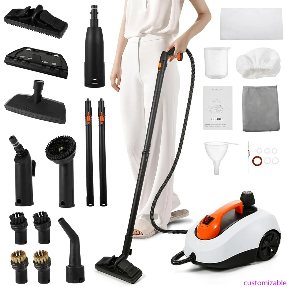 

Home Steam Cleaner with Extension Pole, 61 oz Capacity, Adjustable Pressure, 26 Accessories Included, Handheld