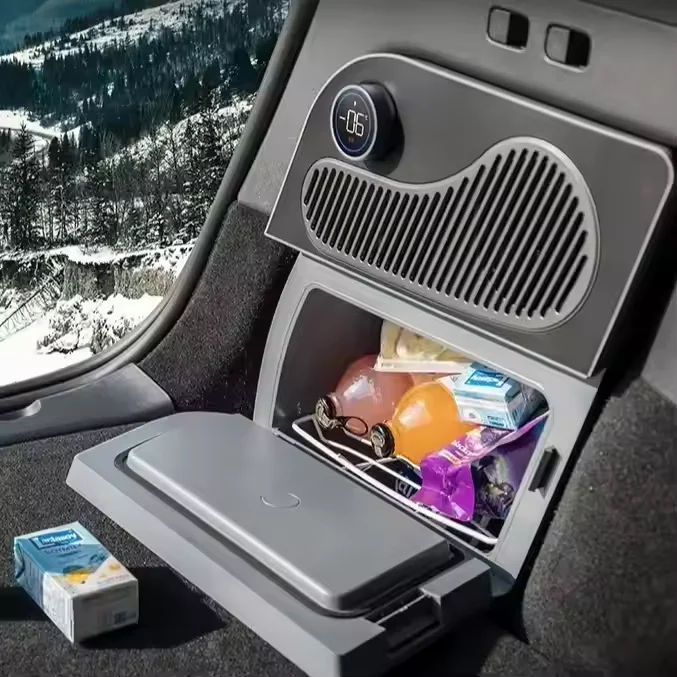 

For Tesla Model Y Trunk Volt Refrigerator Portable Car Fridge 16L Auto Refrigeration Compressors Outdoor Travel Camping