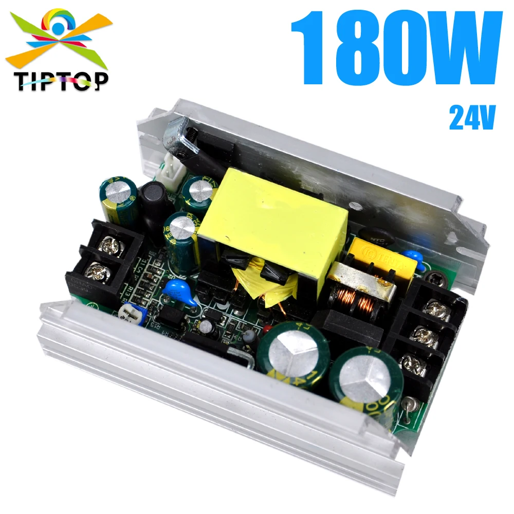 180W Power Supply Board 24V Single Output 7A Aluminum Cover Cut Angle For Led Par Light Only