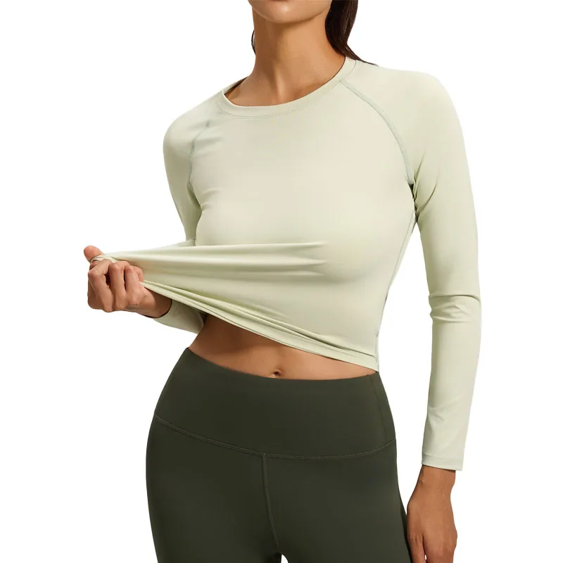 Women's Long Sleeve Athletic Top High Stretch Yoga Shirt Mesh Back Quick-Dry Workout Tee for Running Gym Training