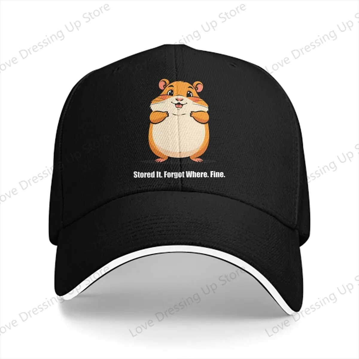 Summer Hip Hop Lucky Hamster Stored It Forgot Where Fine Baseball Cap personality Golf Hat Truck Driver Caps Unisex Gift