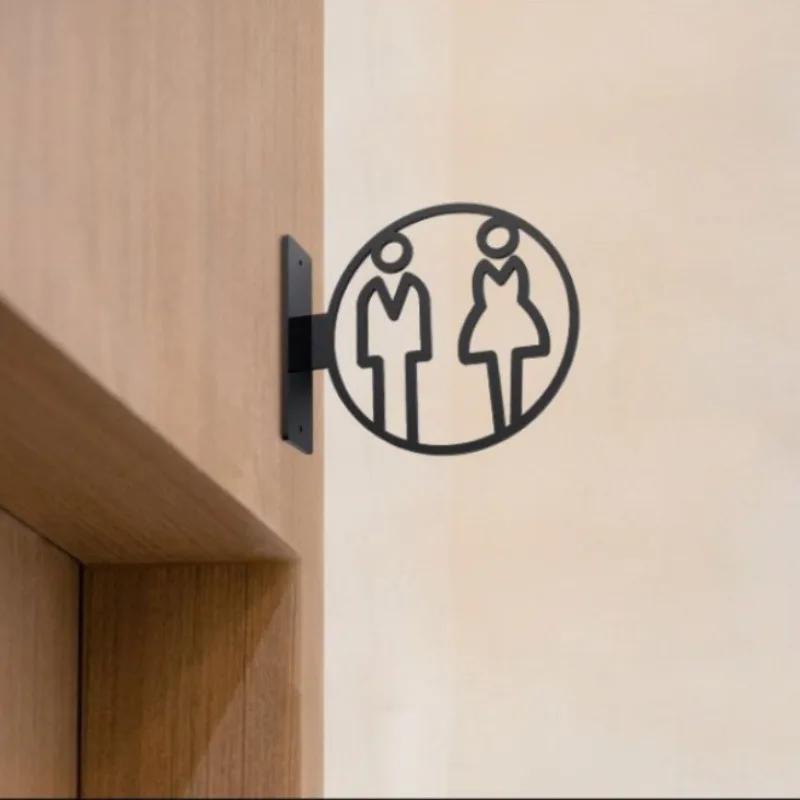 Men's and Women's Bathroom Signage Toilets Plaque Hotel WC Toilet Signage Side-mounted Restroom Reminder Public Toilet Signage