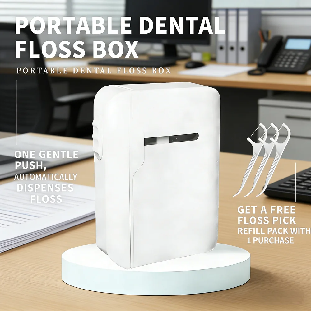 

Portable Dental Floss Storage Case + 80 Pcs Disposable Floss Picks Automatic Pop-Up Dispenser Oral Care Travel