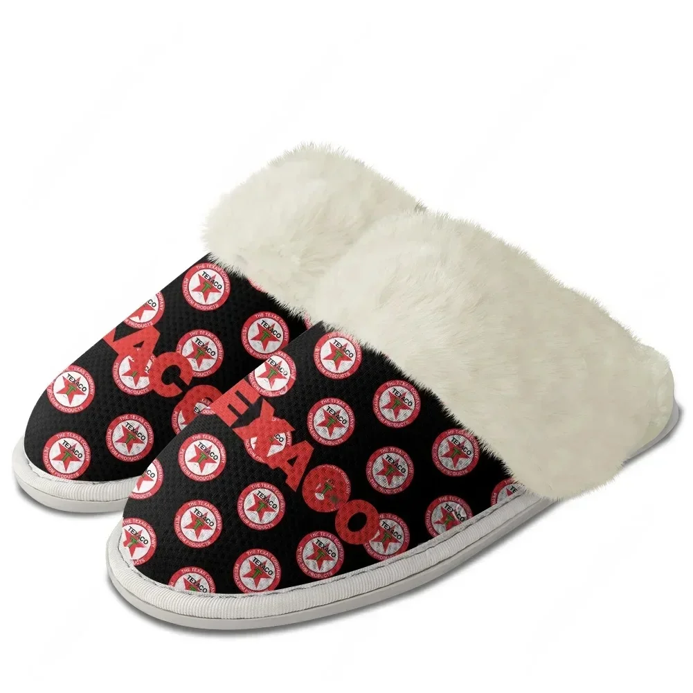 

Texaco Plush Slippers Keep Warm Shoes Mens Womens Home Cotton Bedroom Customized Thermal Lightweight Slipper DIY