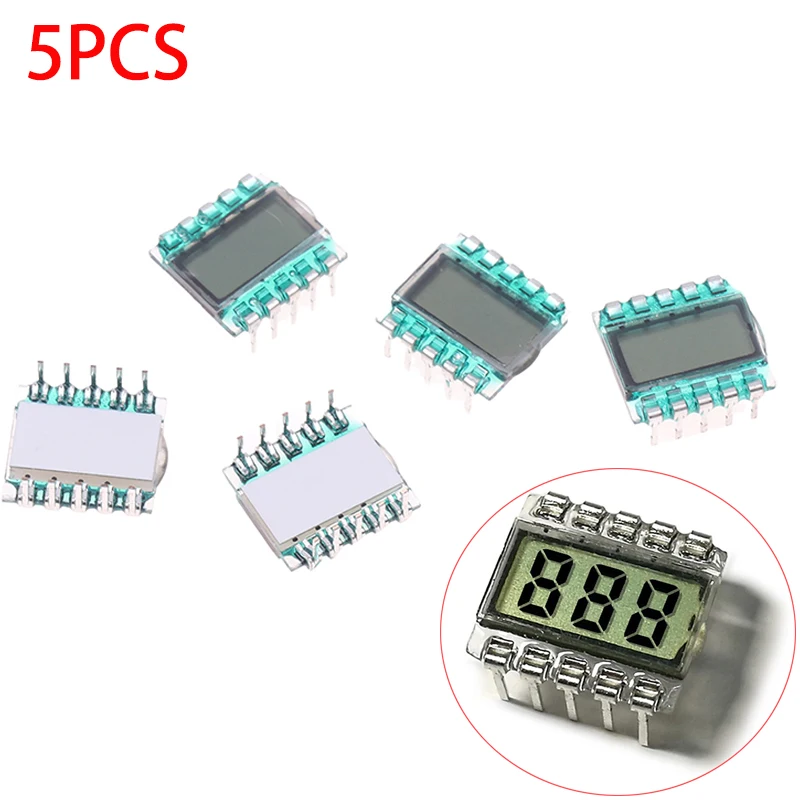 5PCS 10PIN TN Positive 3-Digits Segment LCD Panel 3.0V Digital Tube Display LCD Segment Code Screen Small Instrument Display