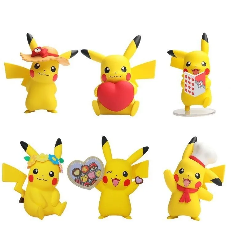 Figuras de Anime de Pokemon, Pikachu, Caja Sorpresa, Juguetes Coleccionables, Figura de Acción de Dibujos Animados, Regalo de Cumpleaños Ideal para Niños