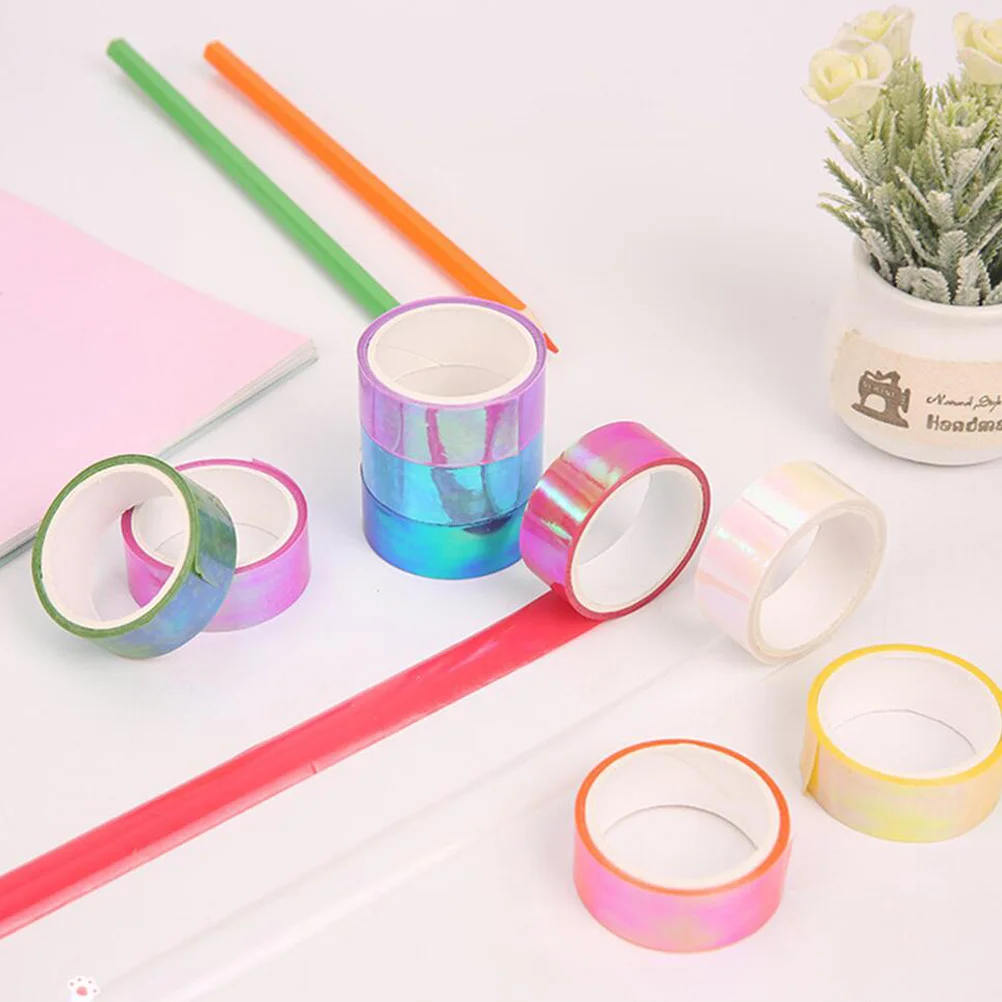 10 قطعة شريط لاصق ملون مجموعة لفات لاصقة مزخرفة لكتب ألبوم القصاصات اليومية مخطط منظم المشاريع الحرفية