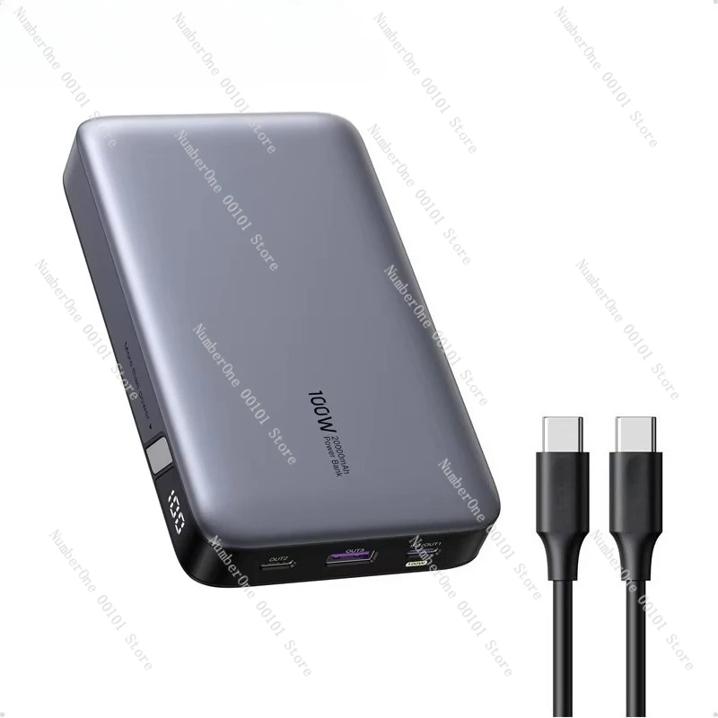 100W Power Bank 20000mAh Fast Charging Type-C 3 Ports Digital Display High-Quality Fast Charging Mobile Phone Power Bank