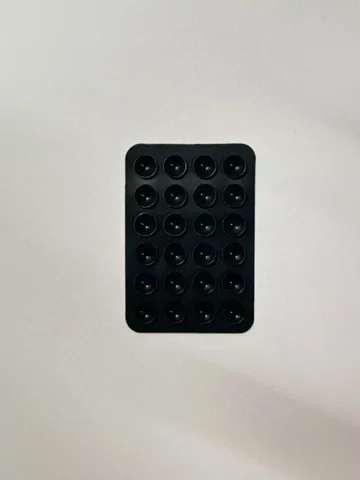 24 Silicone Suction Cups, Black Minimalist Sticker, Anti Slip Phone Case, Portable And Movable Phone Holder, Square Portable