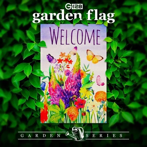 G128 Spring Floral Butterfly Welcome Garden Flag 12x18 In Lawn Decoration HHJ LLG