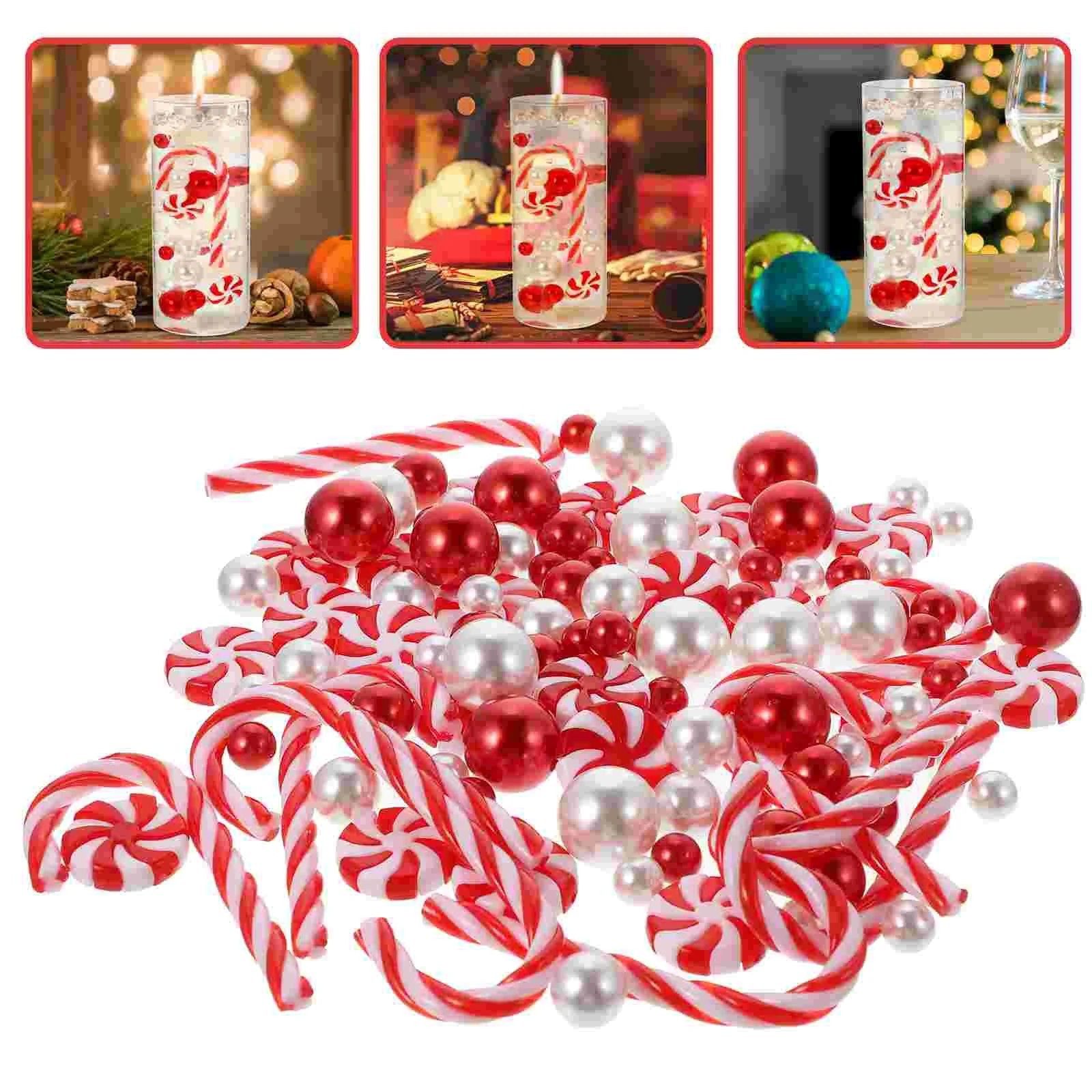 

Christmas Filler Decor Vase Floating Ornament Tinsel Pearls Decorations Outdoor Necklace Fillers Xmas