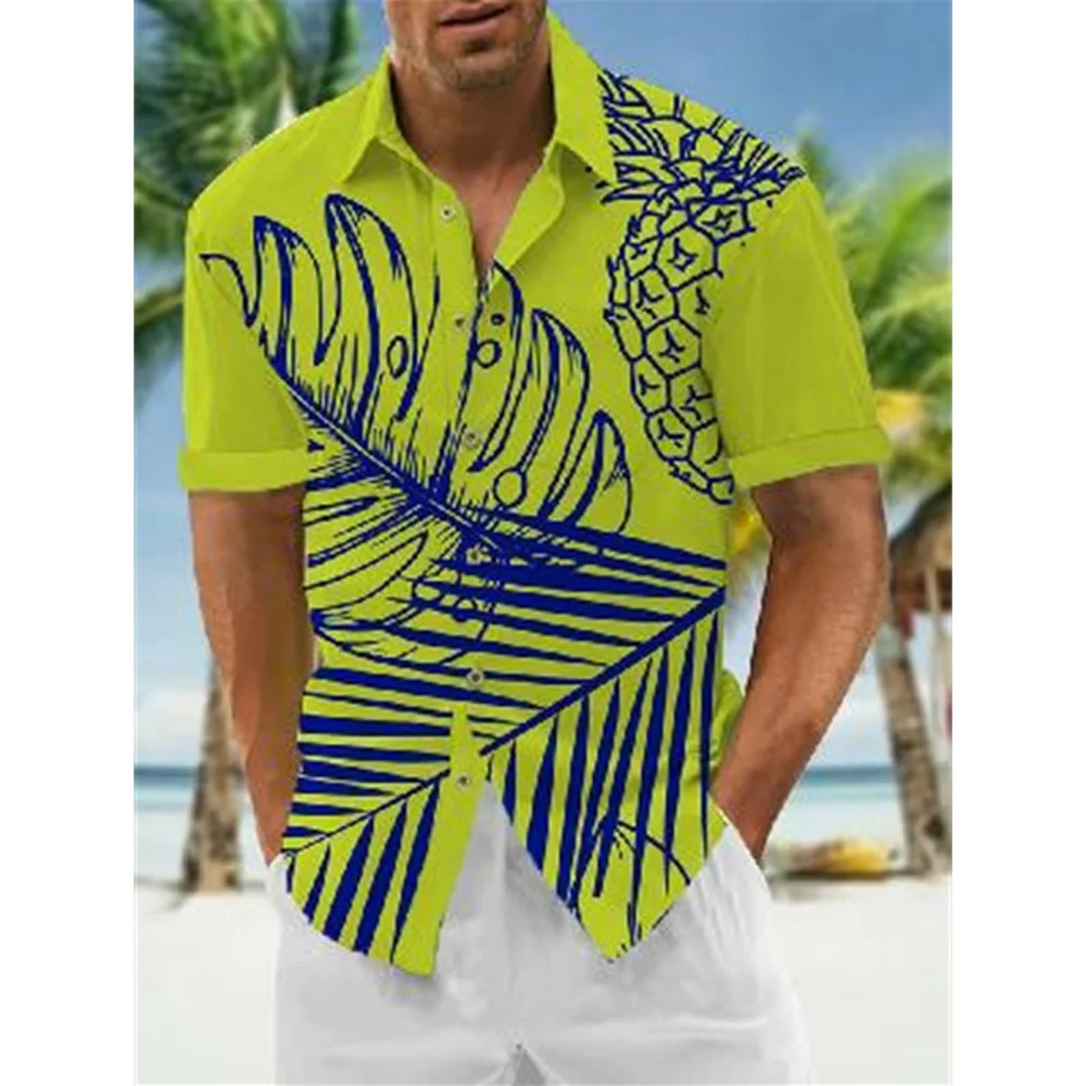 Herren Freizeit hemd Hawaii hemd Herren Sommer 3D-Druck lässig Kurzarmhemd für Herren Kleidung atmungsaktive Hemden