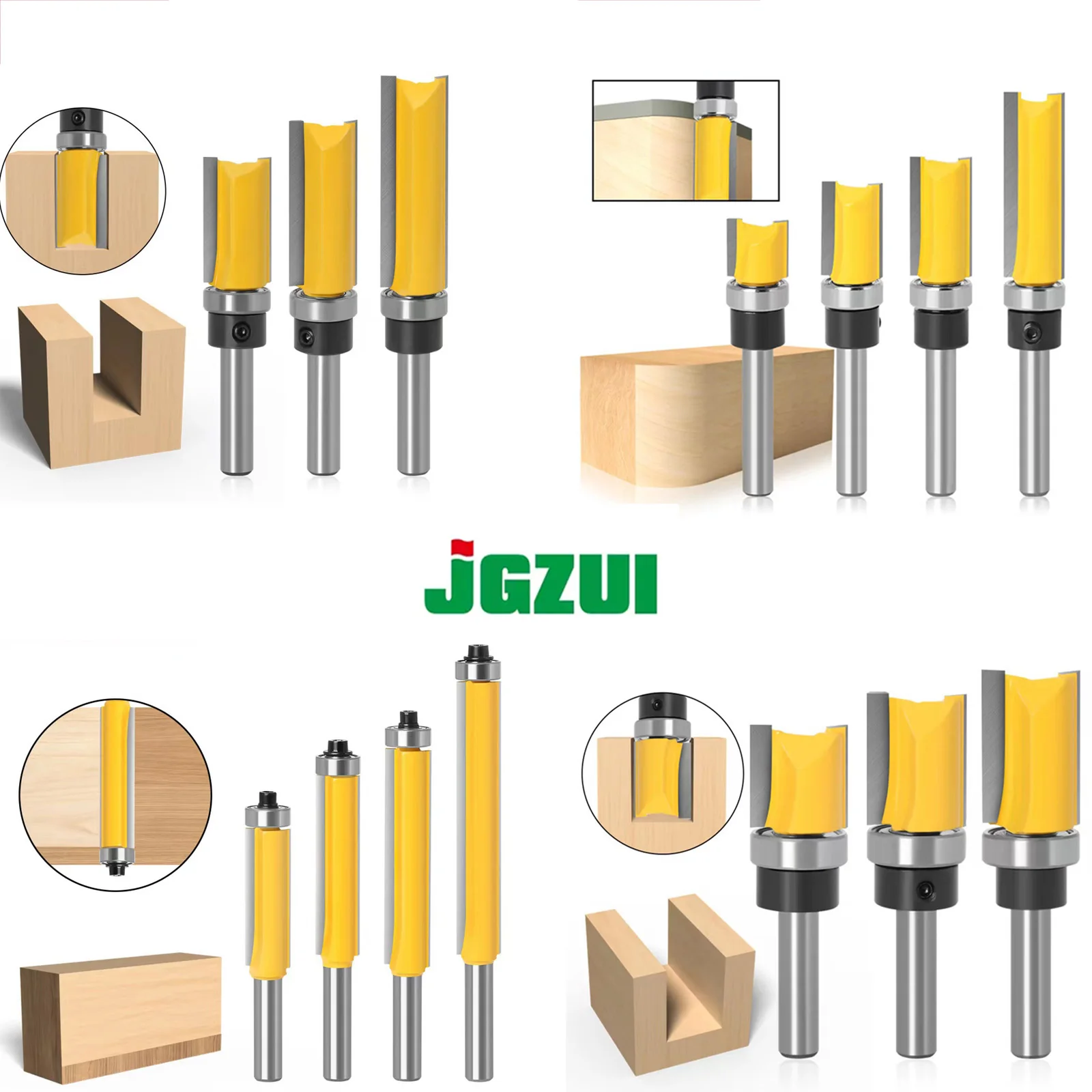 1/4in 8Mm Schacht Z4 Flush Trim Router Bit Cutter Voor Hout Bit Router Bit