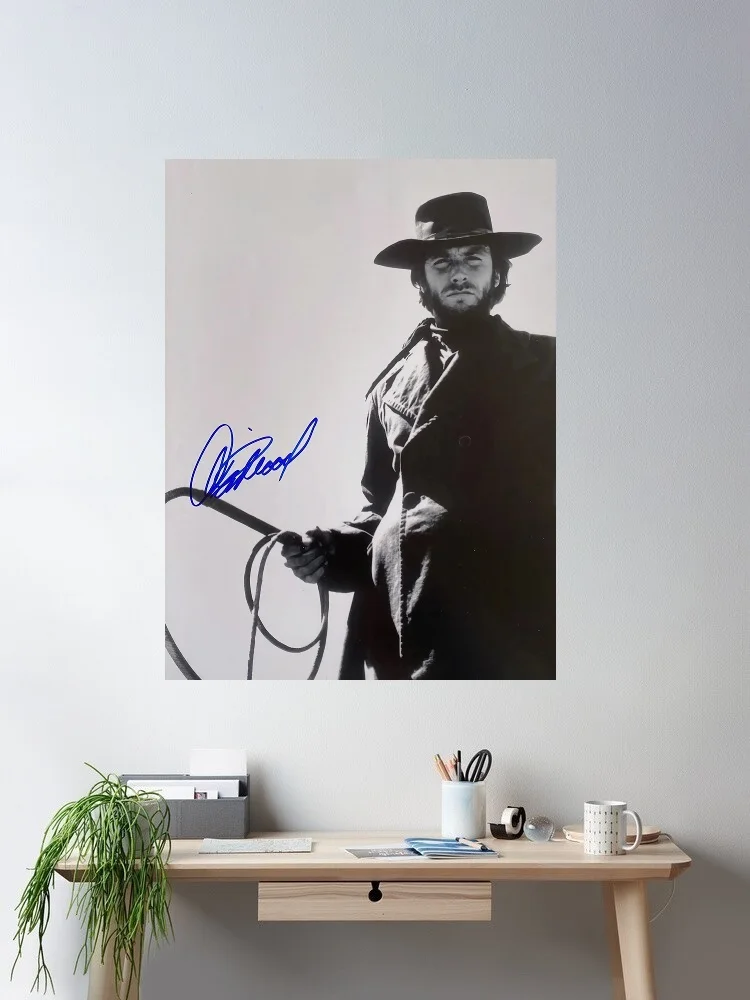 CLINT EASTWOOD Signed Movie, Art Print Silk Poster Home Wall Decor
