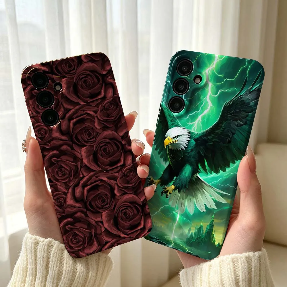 Eagle Car Leaf Spring Cover For Samsung Galaxy A17 A05 A06 A26 A16 A57 A22 A25 A33 A37 A56 A73 Hard Film Phone Case