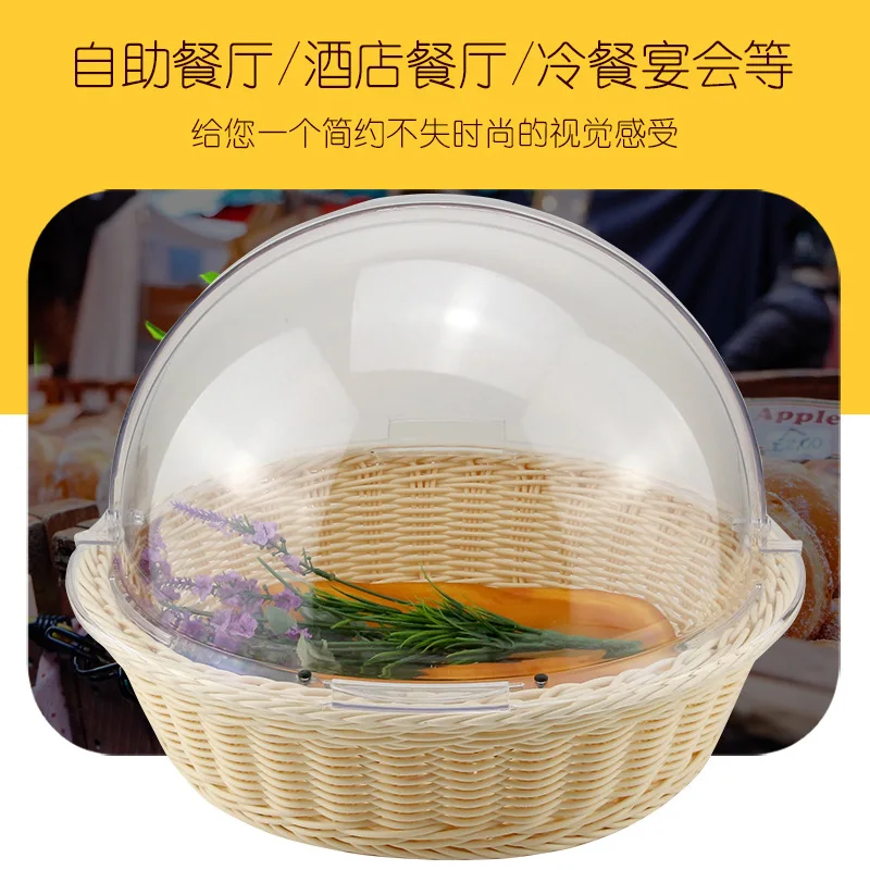 Restaurant Round Stainless Steel Bread Display Basket Sum Food Grade Imitation