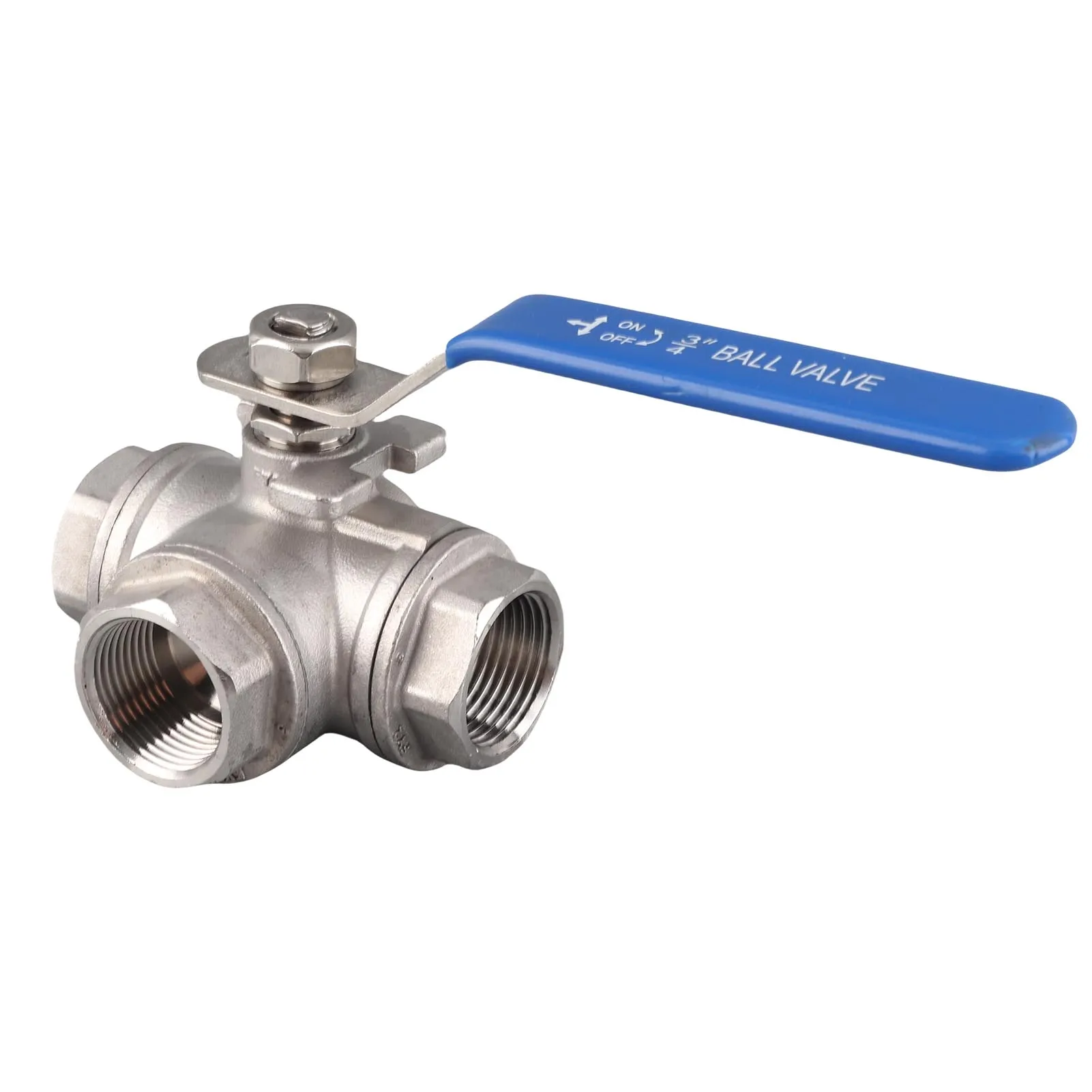 1 قطعة الفولاذ المقاوم للصدأ SUS304 الأنابيب ثلاثة طريقة الكرة صمام T نوع أنثى الموضوع 3/4 "DN20 الكرة صمام #4