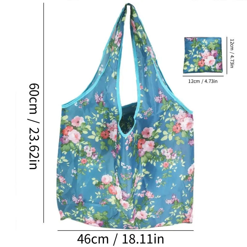 12PCS Shopping Bag Reusable Foldable Portable Handbag Supermarket Beach Toy Storage Bags Shoulder Travel Grocery Bag