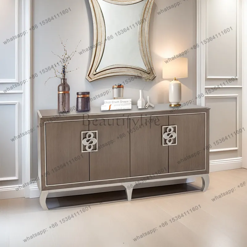 

American light luxury dining side cabinet household living room wall decorative locker