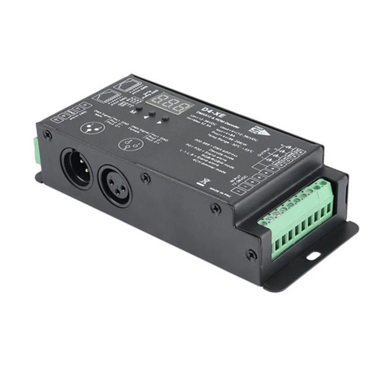 4ch D4-XE dmx decoder controller pwm flimmer frei dimmen 12v-36v digital anzeige 2000hz 500hz für rgb led lichter