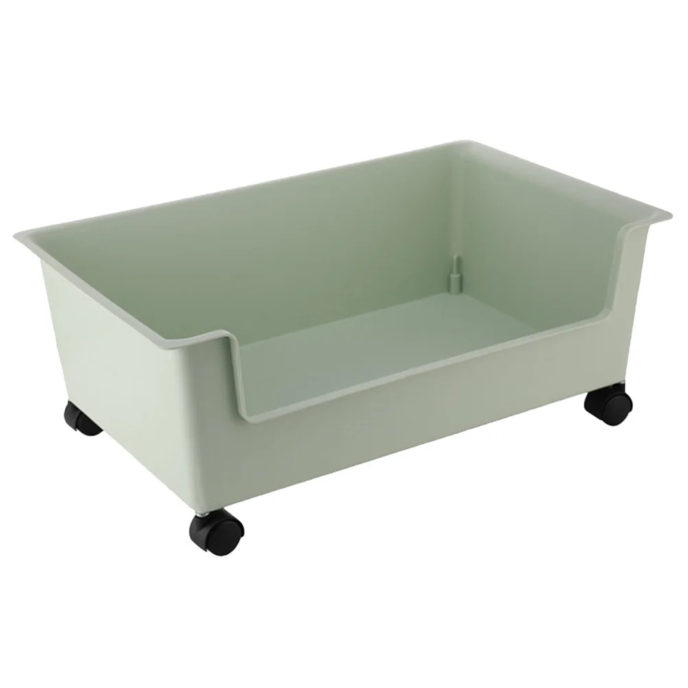 Contenitore portaoggetti in plastica di grande capacità con ruote da 1 pezzo per l'organizzazione della stanza del dormitorio dell'home office, portaoggetti leggero