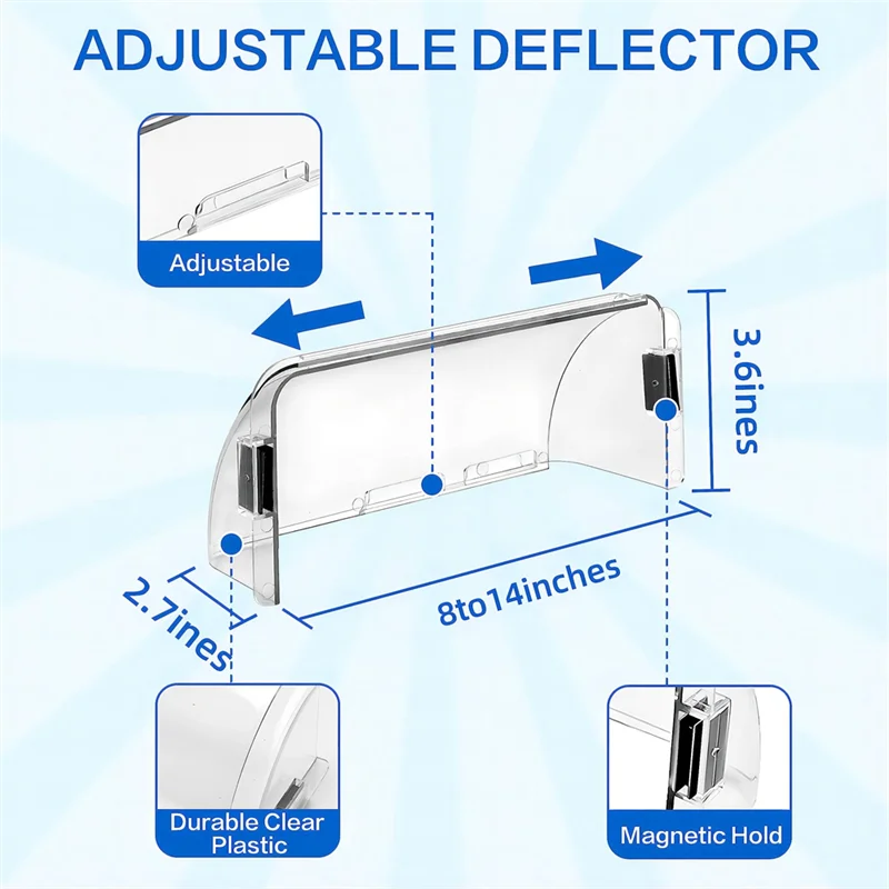 조절식 마그네틱 에어 디플렉터, 플로어 레지스터, 벤트, 사이드월 플로어 벤트 디플렉터-2 용, 8-14 인치 간 쉬운 조정