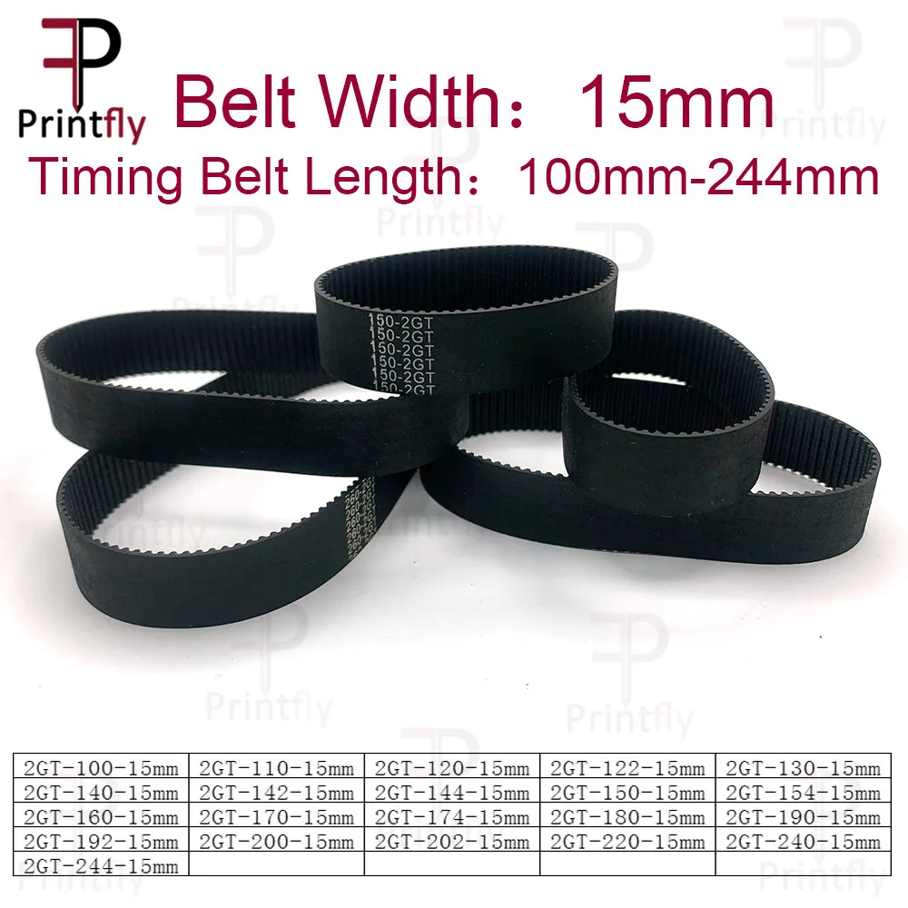 

Printfly 2GT/GT2 Timing Belt Width 15mm 100 110 120 122 130 140 142 144 150 154 160 170 174 180 190 192 200 202 220 240 244