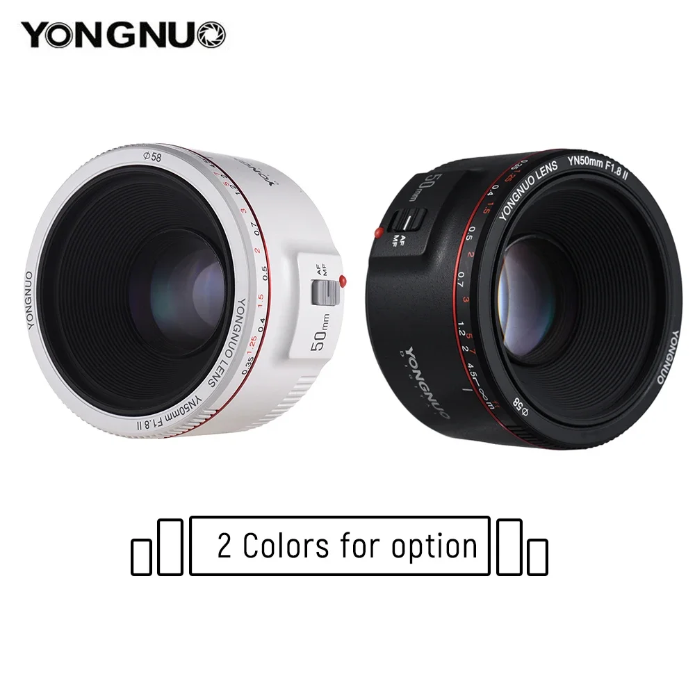 YONGNUO 50mm F1.8 II Auto Focus Full Frame Lens for EF-Mount DSLR Camera Manual Focus YN50mm F1.8II Lens