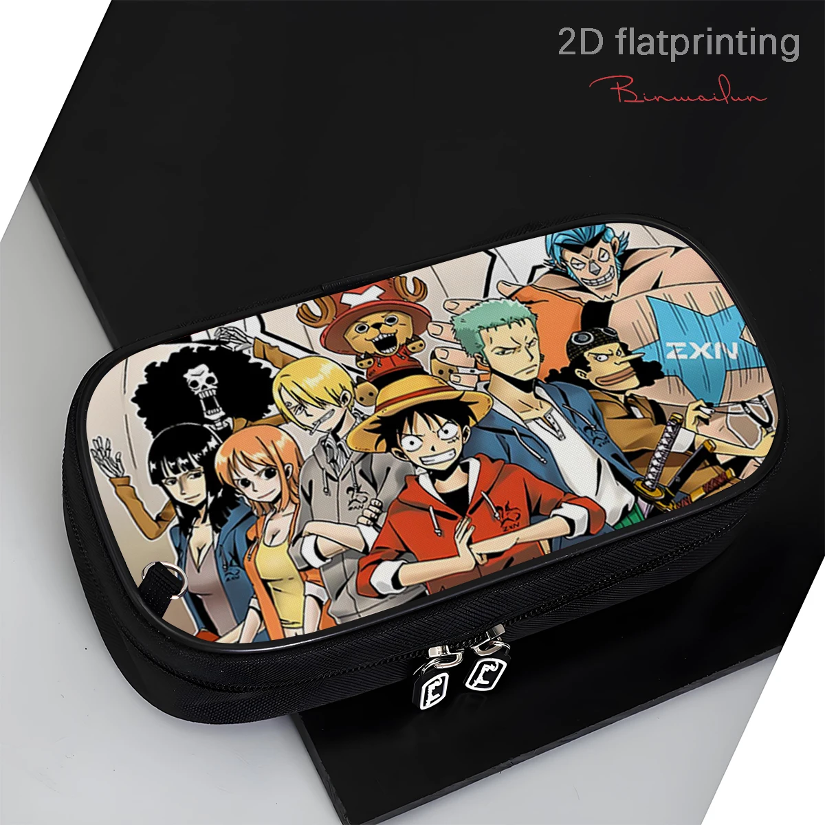 ONE PIECE Fun, Comfortable, Simple, Casual Cartoon Pattern Pencil Case for Students, Lightweight and Portable to School