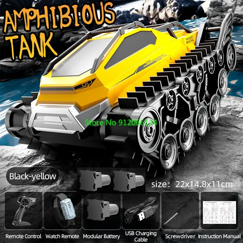 2 in 1 All-Terrain-Crawler Elektro-RC-Tankwagen 2,4g leistungs starke wasserdichte Fernbedienung Amphibien gepanzerte Fahrzeug tank