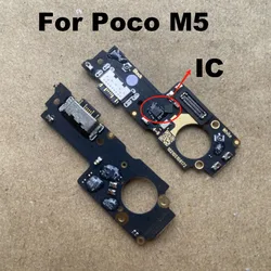 For Xiaomi Poco M5 USB Charging Board Dock Port Flex Cable With IC Support Fast Repair Parts Replacement