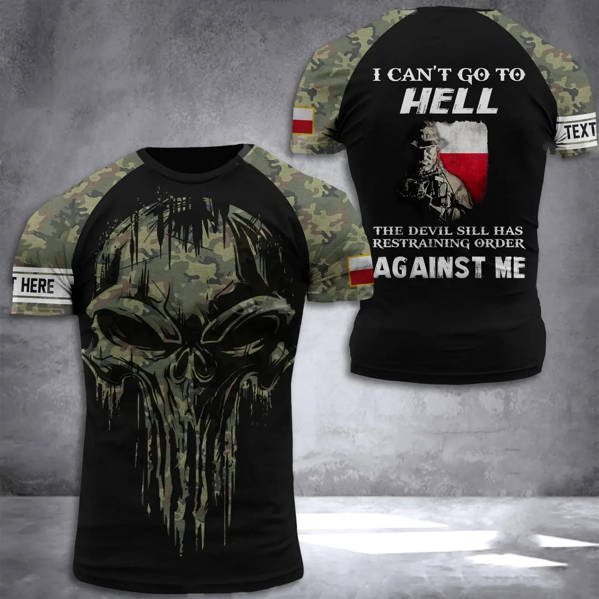 تي شيرت رجالي العلم البولندية التمويه طباعة ثلاثية الأبعاد التي شيرت الرجال النساء موضة تي شيرت س الرقبة قصيرة الأكمام بلايز تيز Polska تي شيرت الذكور #2