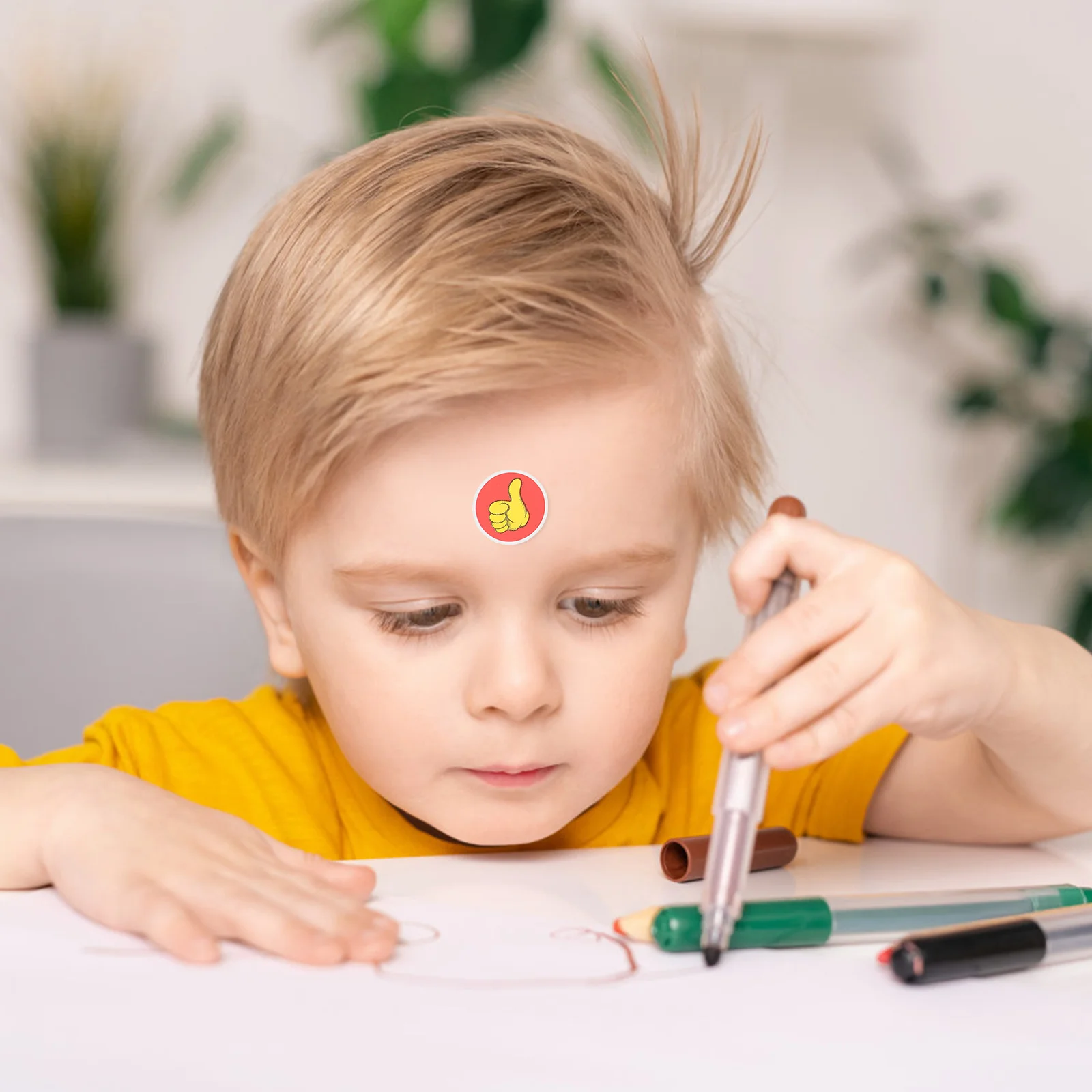 

50pcs Kid Reward Stickers Thumbs-Up Pattern Self-Adhesive Cute Motivational Small Red Flower Paper For Students Pupils School