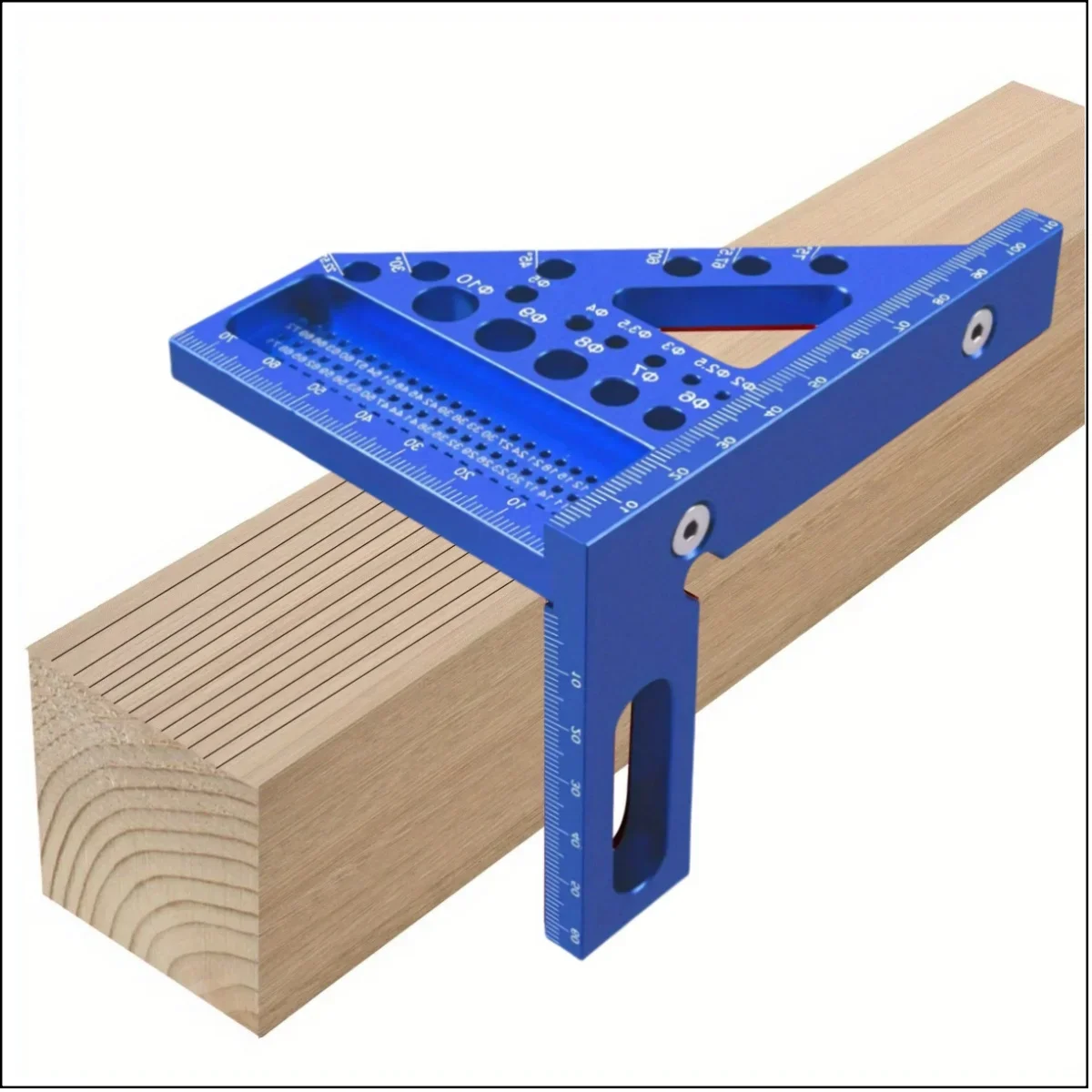 Woodworking Square Protractor, Woodworking Square with Dowel Pins,Aluminum Alloy Miter Triangular Ruler,Angler Scriber