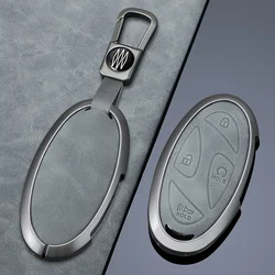 5 7 Buttons Zinc Alloy+Leathe Car Key Case Cover Protective Shell For Hyundai Kona Ev Grandeur GN7 IONIQ 6 2023 2024 Accessories