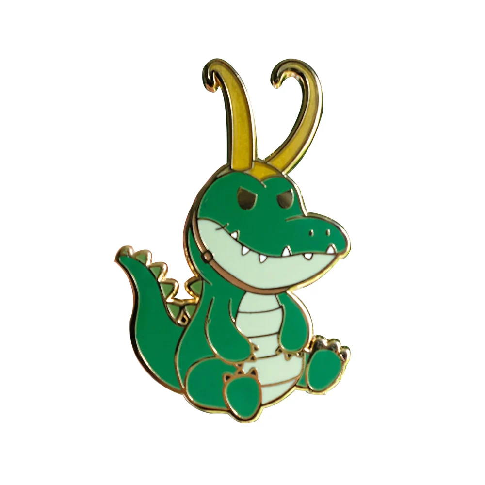 New Crocodile Loki Enamel Pin Exquisite Classic Movie Same Lapel Badge Brooch Jewelry Gift for Film Fans