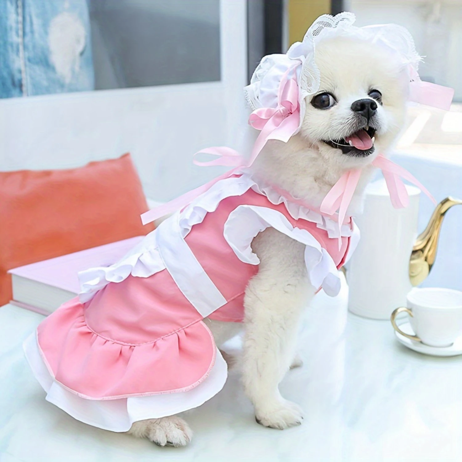 

Dog Maid Skirt Pet Dress D Ring Harness Vest Princess Tutu Clothes Outfits Apparel Lizard accessories Ropa Pets rabbit Cat leash