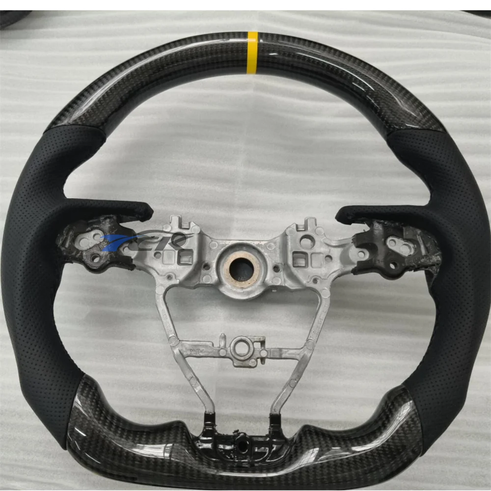 

For Camry/Corolla/Asian Lion 2018 2019 2020 2021 2022 2023 Steering Wheel Customized Carbon Fiber Black Leather