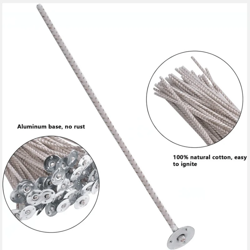 100 PCS Cotton Candle Wicks Brown Soybean Core Smokeless Candles 6/20cm Candle Making Supplies Wax Wicks for Candle Making